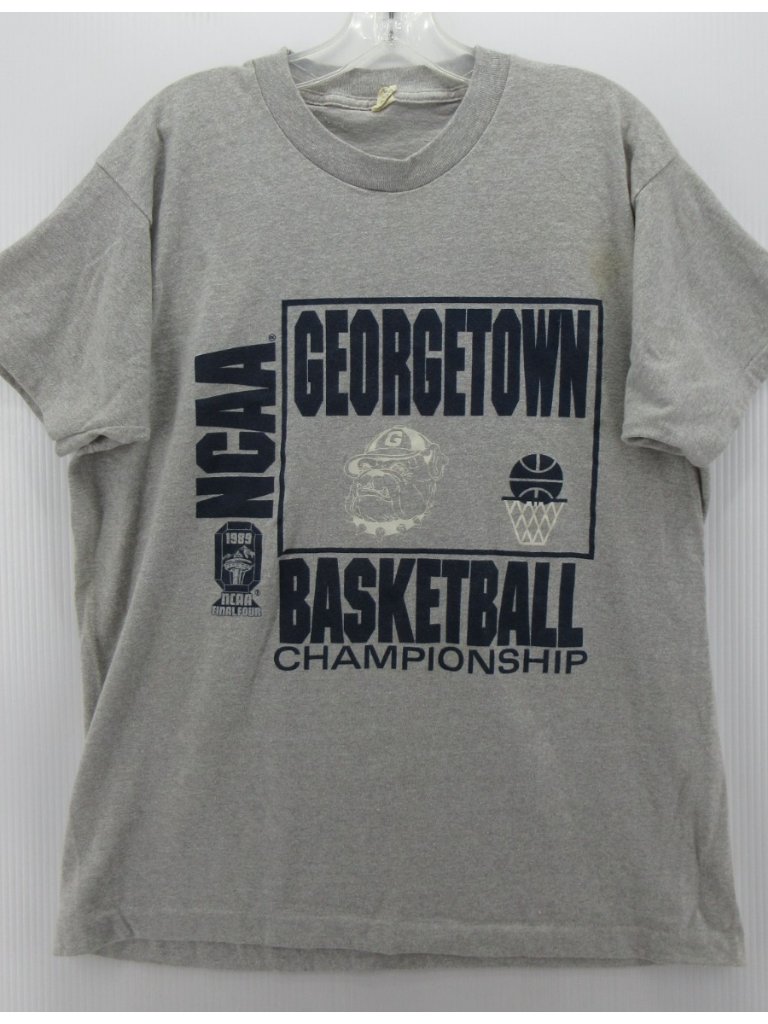 Vintage Georgetown Hoyas Shirt Large 1989 Ncaa Final Four Basketball